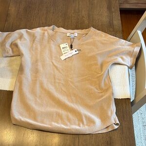 Melissa Paige Tan Short Sleeve Top